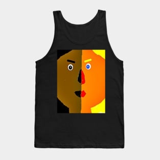 Human Race Illustration on Black Background Tank Top